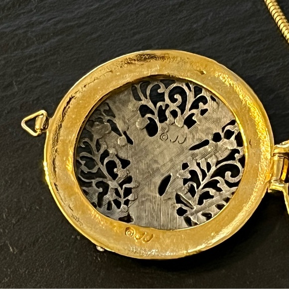 Vintage Rare JJ Jonette Jewelry Fairy Locket Necklace Signed - Picture 7 of 15